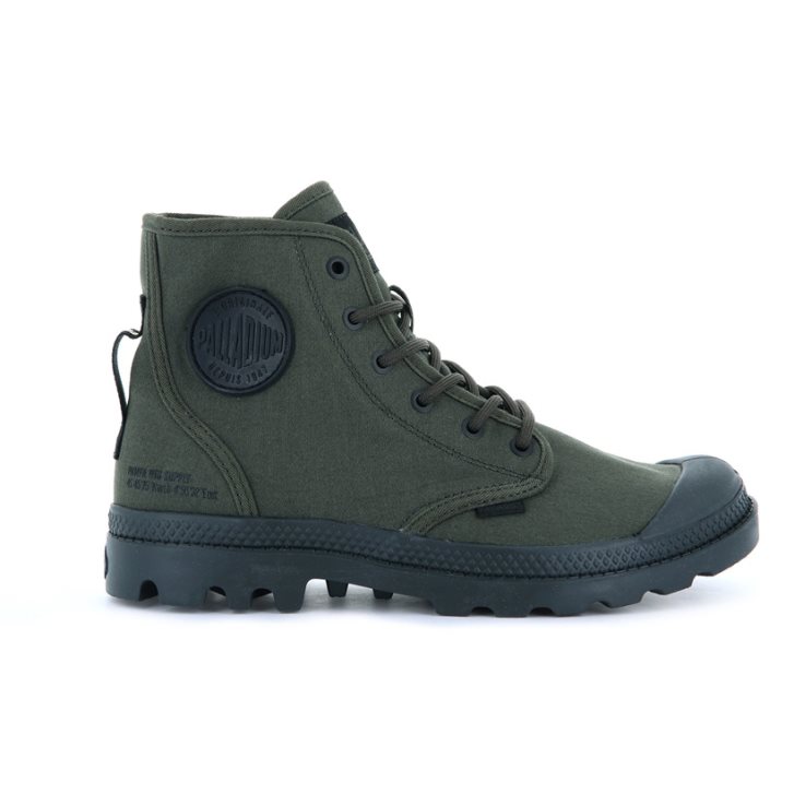 Palladium Pampa Hi Htg Supply Men\'s Boots Olive | UK R961-VDB